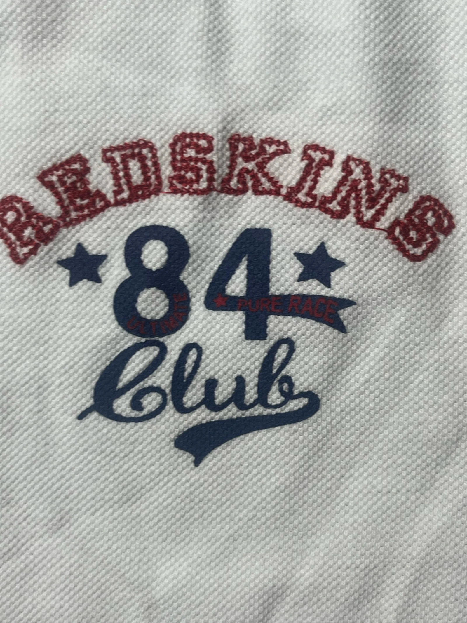 Vintage American preppy style embroidered Speedway College white polo - Redskins 84 Club - Size M/L - very good condition – photo 5